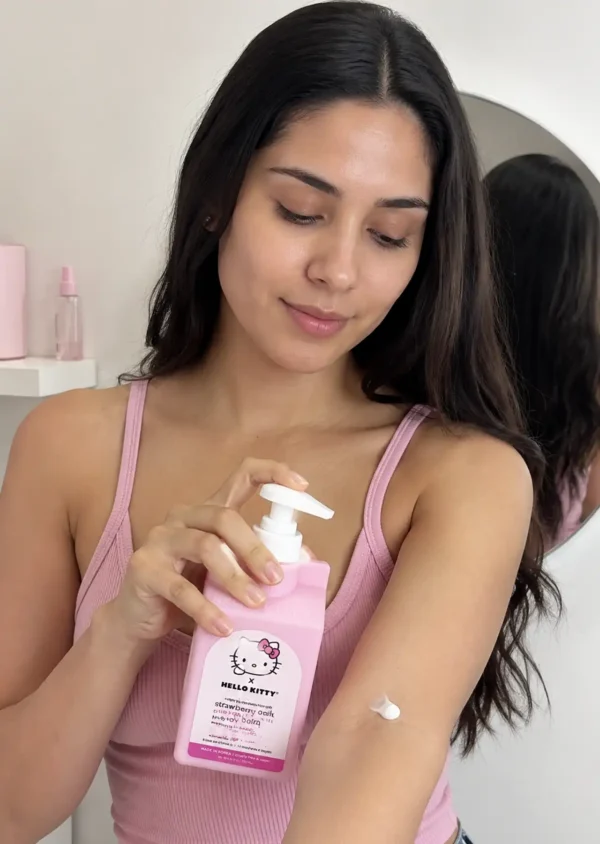 The Crème Shop x Hello Kitty Crema Corporal Body Balm Fresa Con Leche de Avena