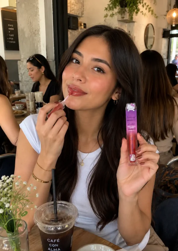 The Crème Shop x Hello Kitty Labial Jelly Glaze High-Shine Gloss Tono Hello Cutie