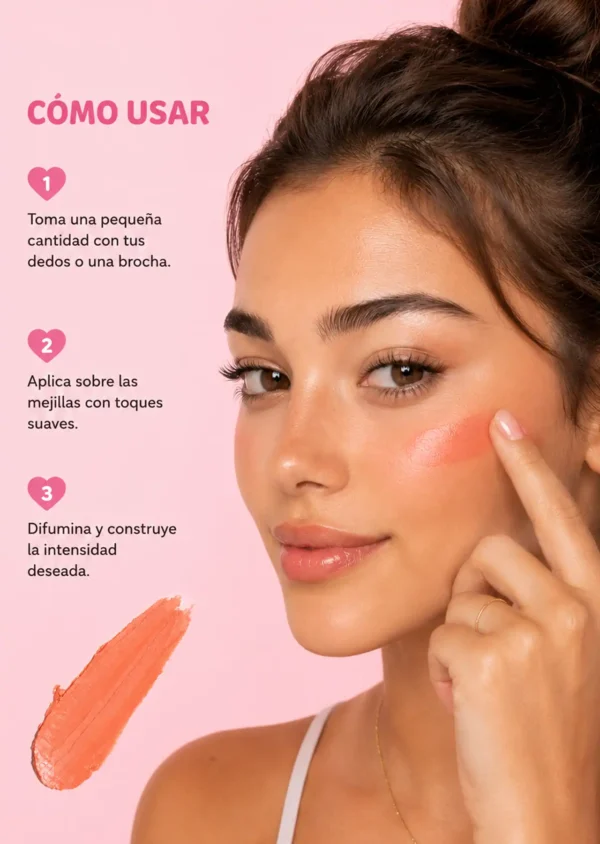 The Crème Shop x Hello Kitty Rubor en Crema Multiusos Creme Blush Balm, Tono Peach Pouf