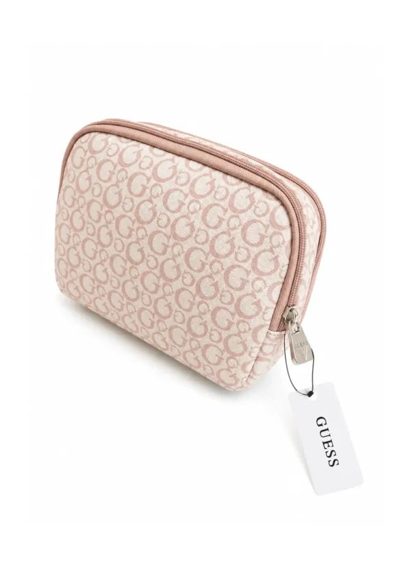 Cosmetiquera Guess Doble Cierre Rosa Monograma