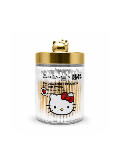 The Crème Shop x Hello Kitty Chic Reusable Envase Dorado Con Cotonetes
