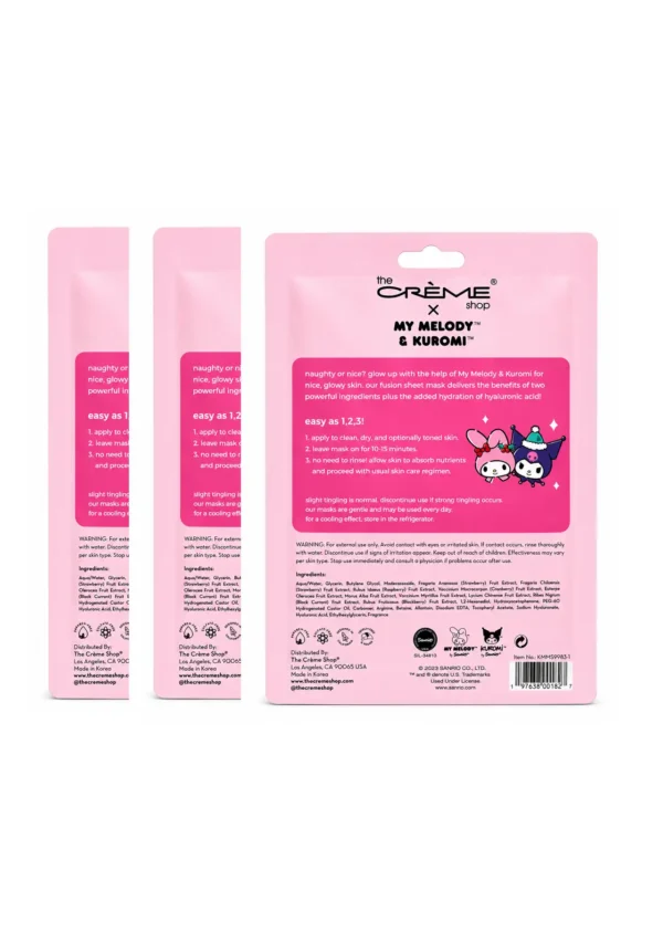The Creme Shop My Melody & Kuromi Mascarilla Facial 2 en 1 Naughty & Nice Essence