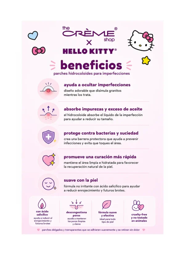 The Crème Shop x Hello Kitty Hydrocolloid Blemish Patches/Parches Granos