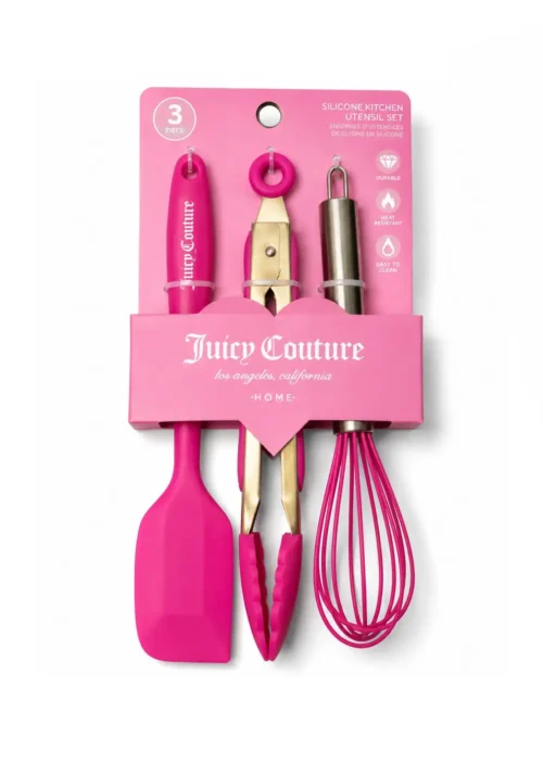 Set de 3 Utensilios Rosas de Cocina de Silicona Juicy Couture