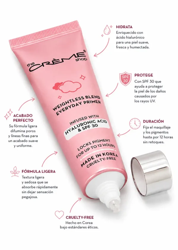 The Crème Shop Hyaluronic Acid Hilau + SPF 30 Weightless Blend Everyday Primer