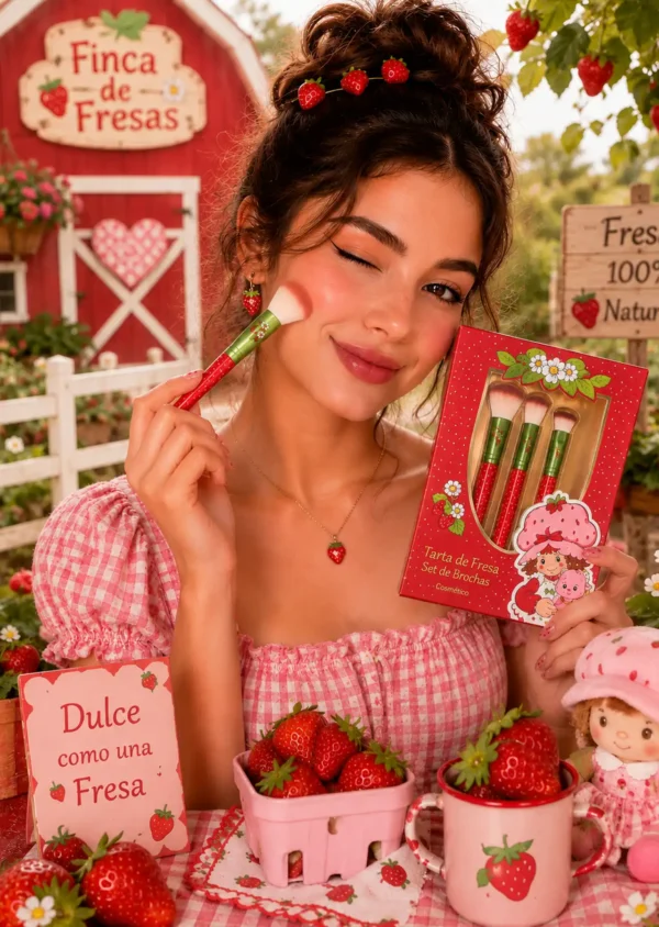 Set de 4 Brochas Strawberry Shortcake Rosita Fresita 🍓