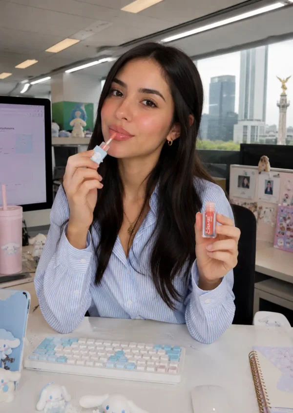 The Crème Shop x Cinnamoroll Labial Lip Oil Dewy Day Tono Poppy