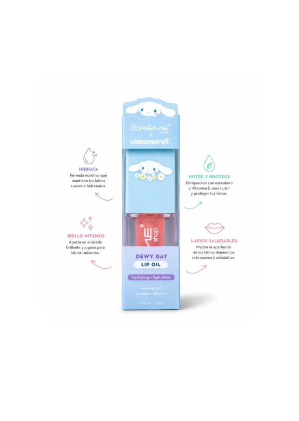The Crème Shop x Cinnamoroll Labial Lip Oil Dewy Day Tono Poppy