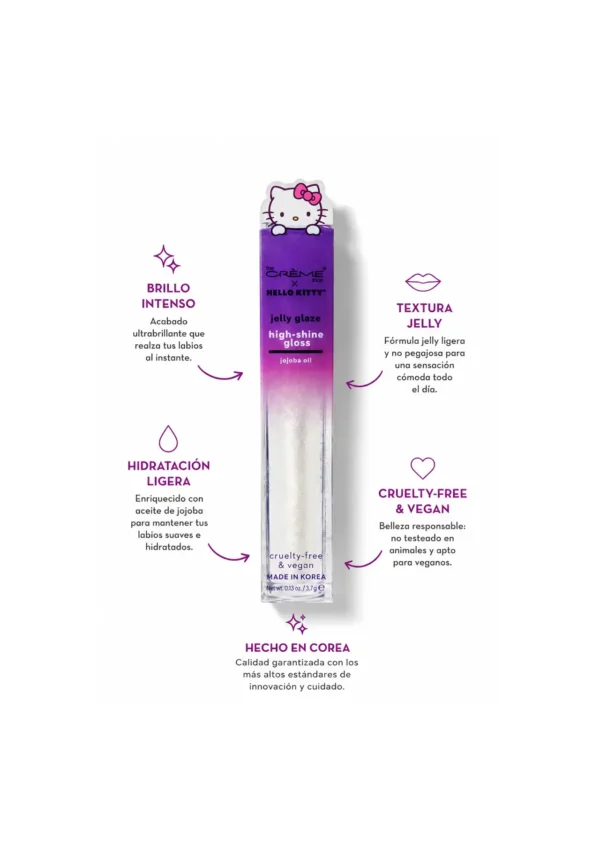 The Crème Shop x Hello Kitty Brillo Labial Jelly Glaze High-Shine tono Sparkle