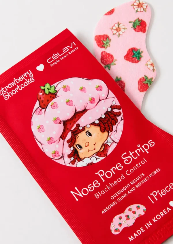 Célavi x Strawberry Shortcake/Fresita Rosita Nose Pore Strips Nariz Puntos Negros (6 piezas) 🍓