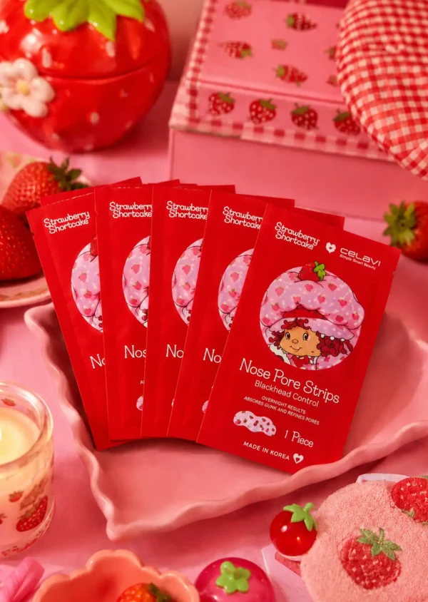 Célavi x Strawberry Shortcake/Fresita Rosita Nose Pore Strips Nariz Puntos Negros (6 piezas) 🍓