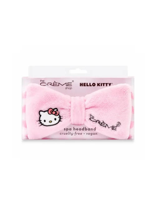 The Crème Shop x Hello Kitty Banda Sweet Stripes Plush Spa Headband Pink/White Striped