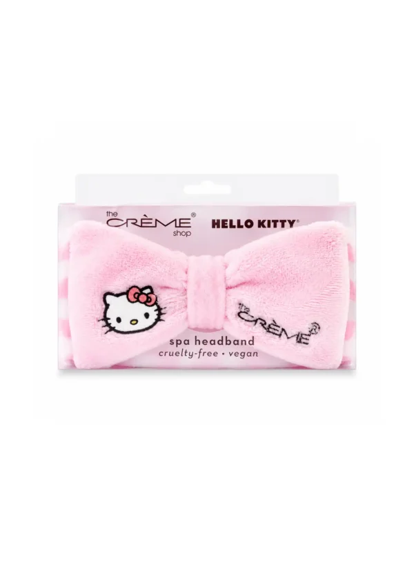 The Crème Shop x Hello Kitty Banda Sweet Stripes Plush Spa Headband Pink/White Striped
