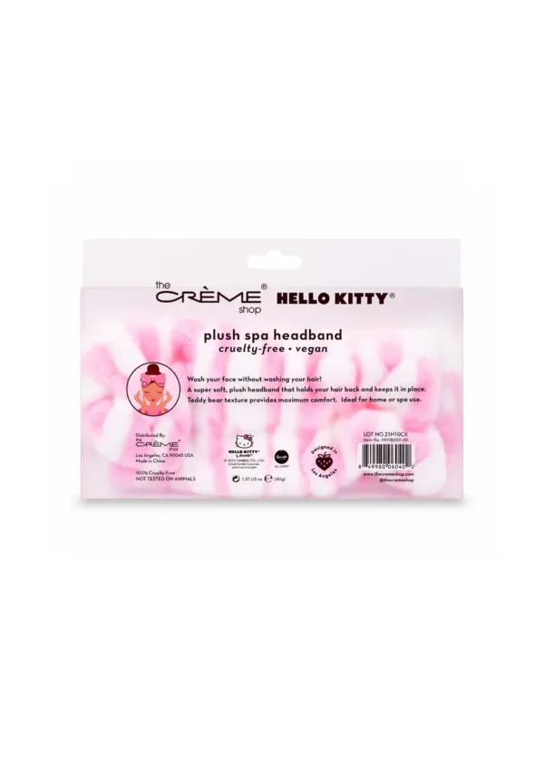 The Crème Shop x Hello Kitty Banda Sweet Stripes Plush Spa Headband Pink/White Striped