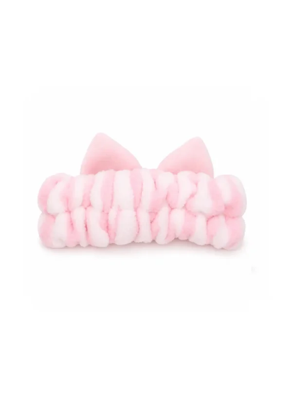 The Crème Shop x Hello Kitty Banda Sweet Stripes Plush Spa Headband Pink/White Striped