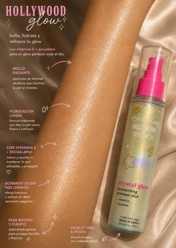 The Crème Shop x Hollywood Crystal Glow Shimmer Mist
