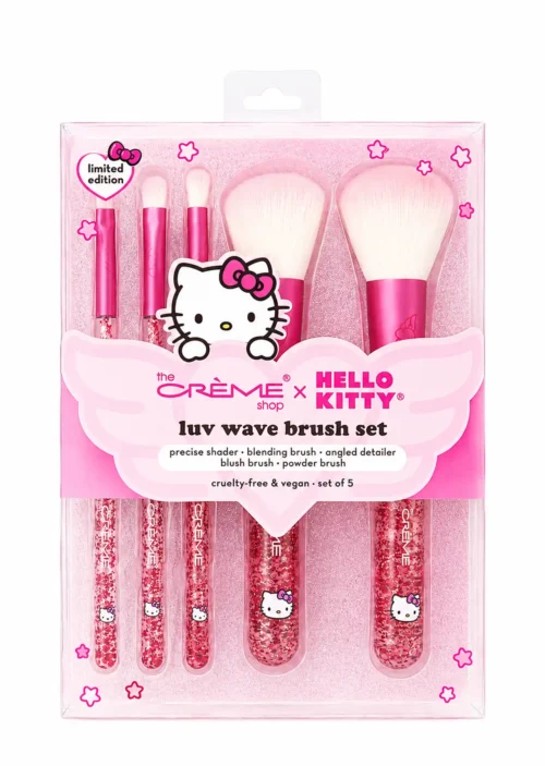 The Crème Shop Set de 5 Brochas de Maquillaje Hello Kitty Luv Wave Brush Collection