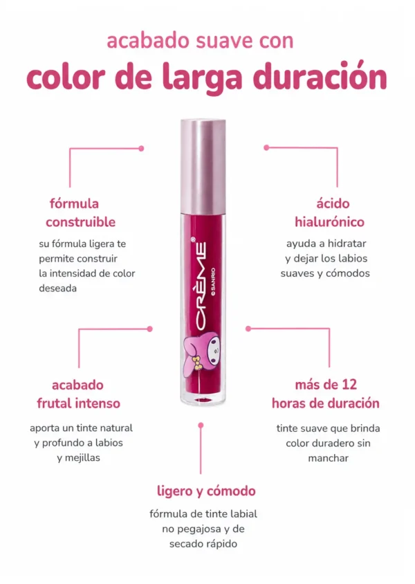 The Crème Shop X My Melody Labial y Rubor Juice Tint Lip & Cheek Stain Cookie Crush