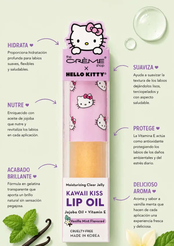 The Crème Shop x Hello Kitty Labial Kawaii Kiss Lip Oil Vanilla Mint