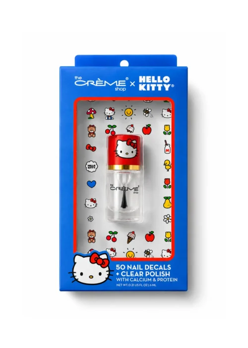 The Crème Shop x Hello Kitty 50 Calcomanías Uñas + Clear Polish Calcium & Protein