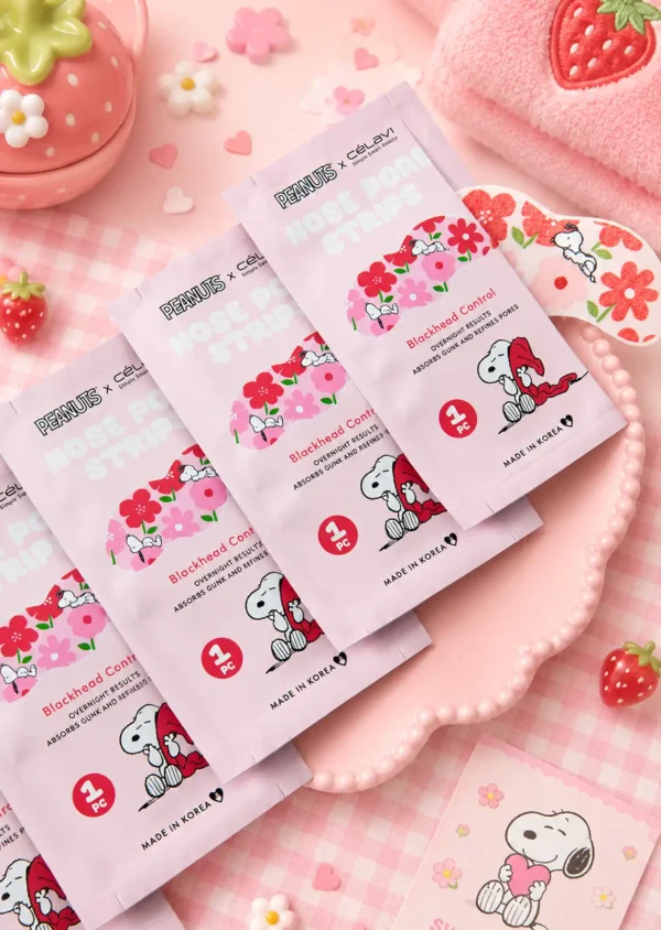 Célavi X Peanuts Snoopy Nose Pore Strip Nariz Puntos Negros 6 piezas