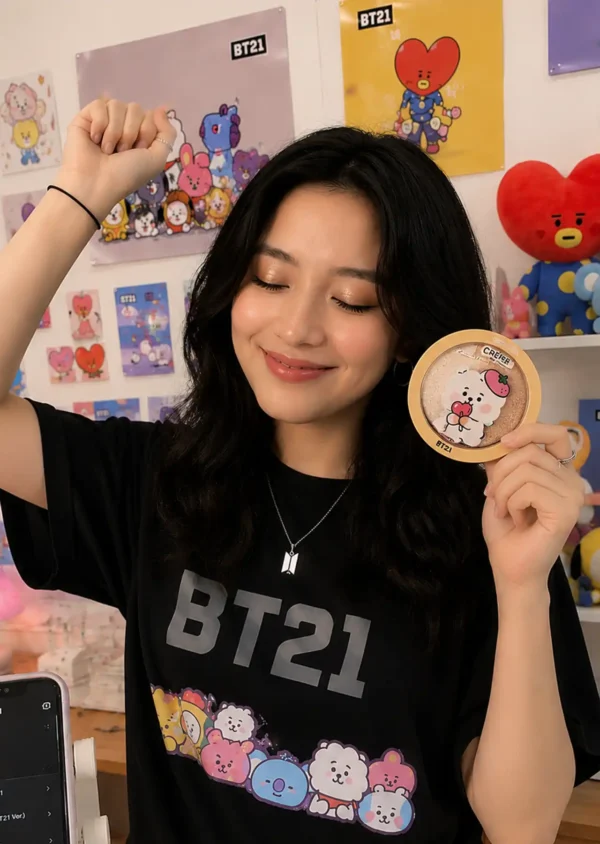 The Crème Shop x BT21 Trío Sombras Baby RJ Golden Lolly Shimmery Eyeshadow