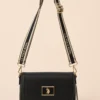 Bolso Crossbody U.S. POLO ASSN. Negro con Solapa y Correa Ajustable