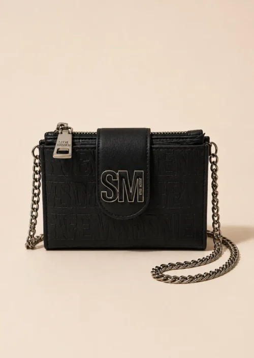 Tarjetero Crossbody Steve Madden Negro con Cadena