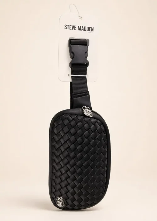 Bolso Crossbody Steve Madden Negra con Diseño Tejido