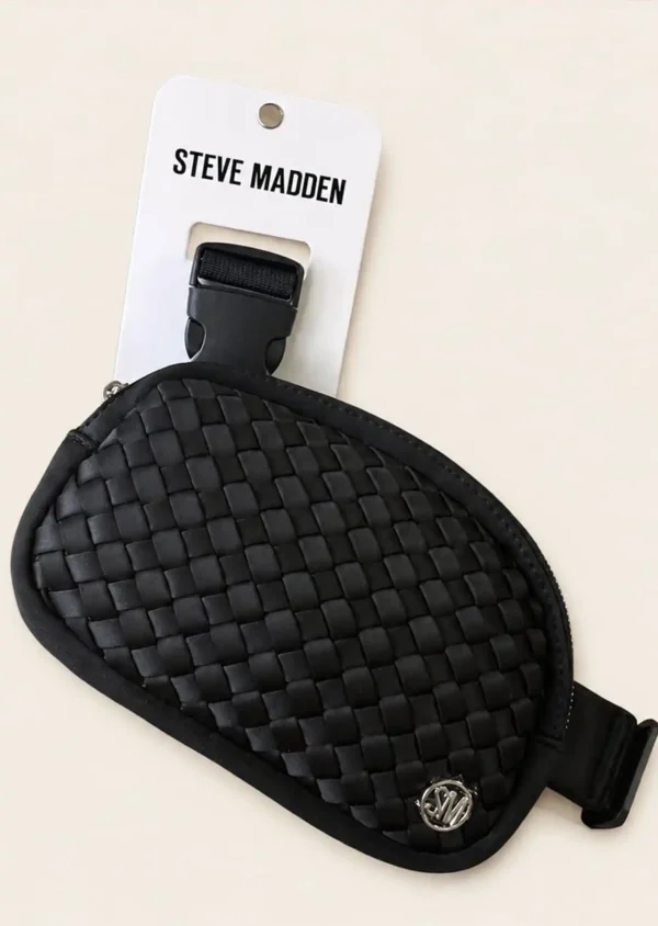 Bolso Crossbody Steve Madden Negra con Diseño Tejido
