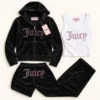 Set Juicy Couture de Terciopelo 3 Piezas Negro, Talla S