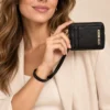 Monedero Tarjetero Steve Madden Negro con Correa
