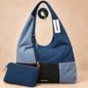 Bolsa Hobo Steve Madden Patchwork Azul con bolsa interna adicional
