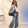 Bolsa Hobo Steve Madden Patchwork Azul con bolsa interna adicional