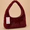 Bolsa Juicy Couture Hobo de Peluche Color Rojo/Vino
