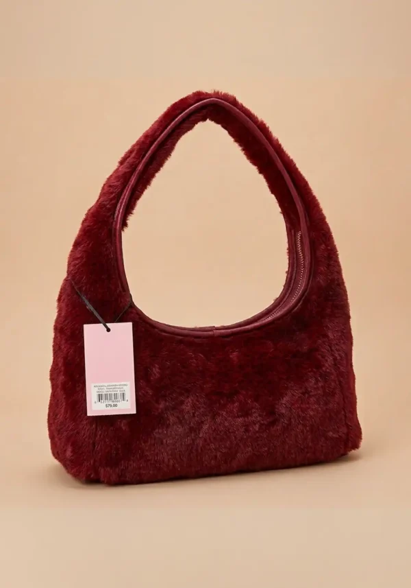 Bolsa Juicy Couture Hobo de Peluche Color Rojo/Vino