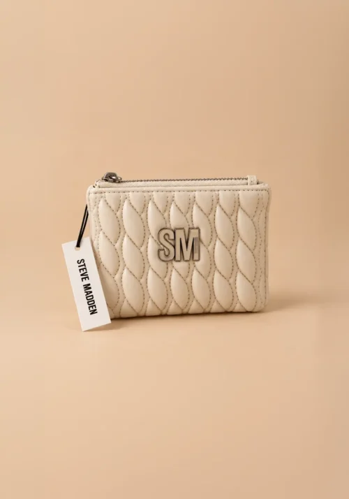 Cartera Compacta Acolchada Steve Madden Blanca