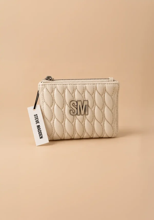 Cartera Compacta Acolchada Steve Madden Blanca