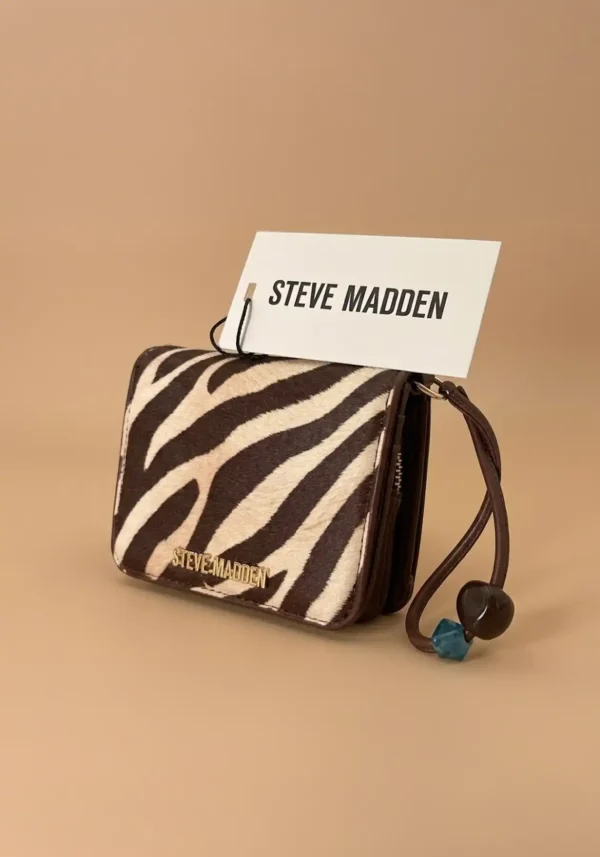 Cartera Monedero Mini Steve Madden con estampado de zebra