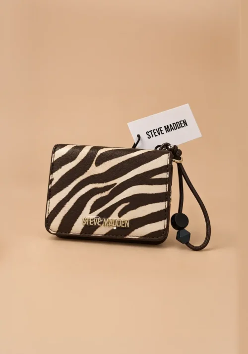 Cartera Monedero Mini Steve Madden con estampado de zebra