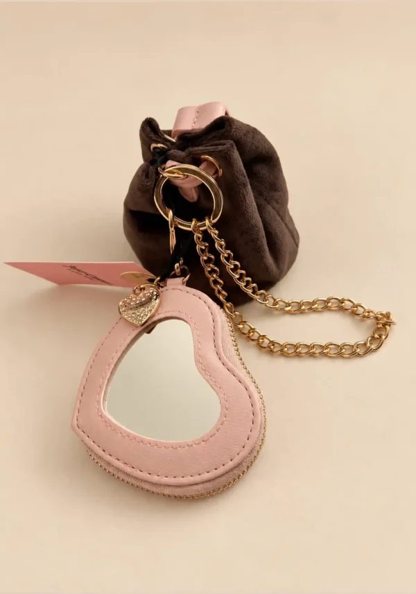 Set de 2 Mini Monederos Juicy Couture con Espejo de Corazón