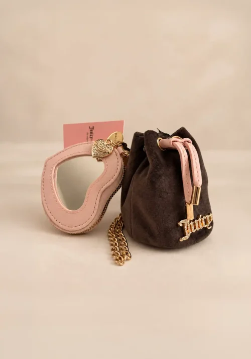 Set de 2 Mini Monederos Juicy Couture con Espejo de Corazón