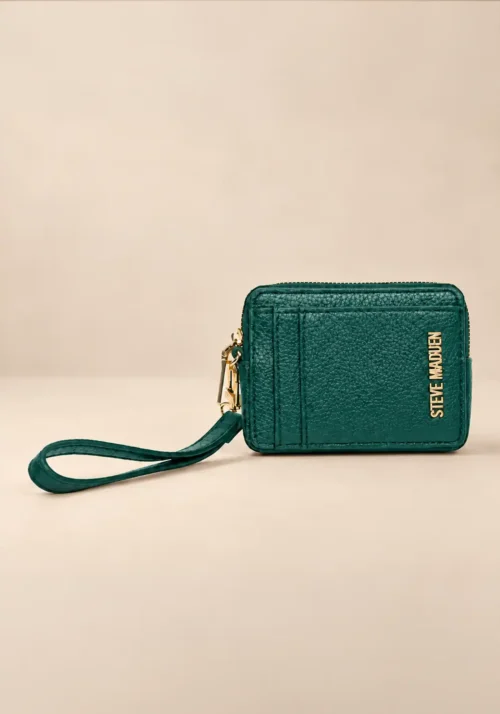 Monedero Tarjetero Muñequera Steve Madden Verde con Correa