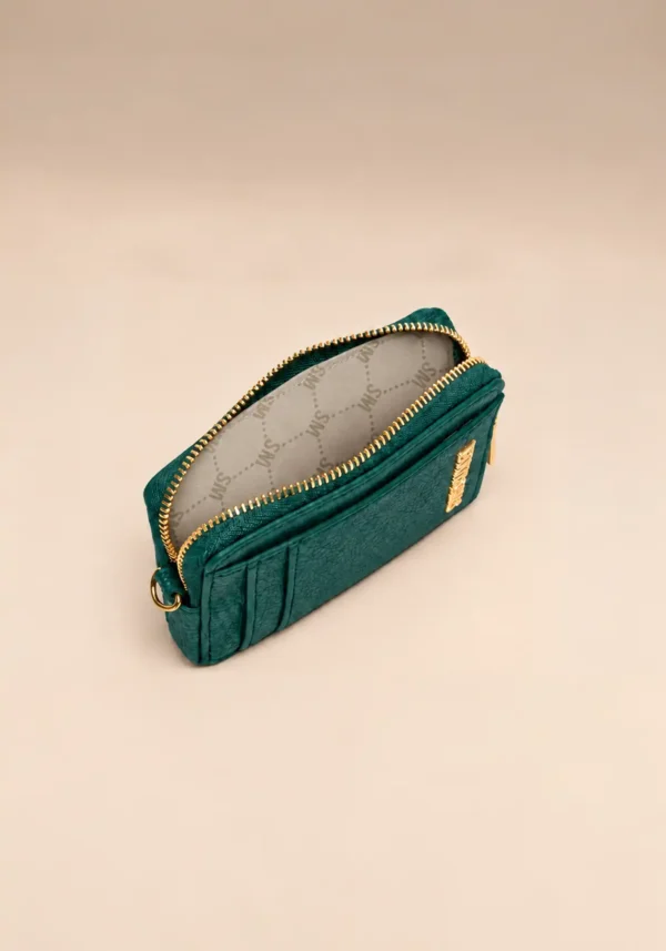 Monedero Tarjetero Muñequera Steve Madden Verde con Correa