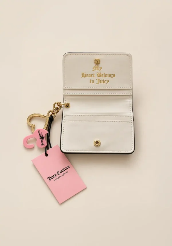 Cartera Tarjetero Juicy Couture Negro con Llavero de Corazón