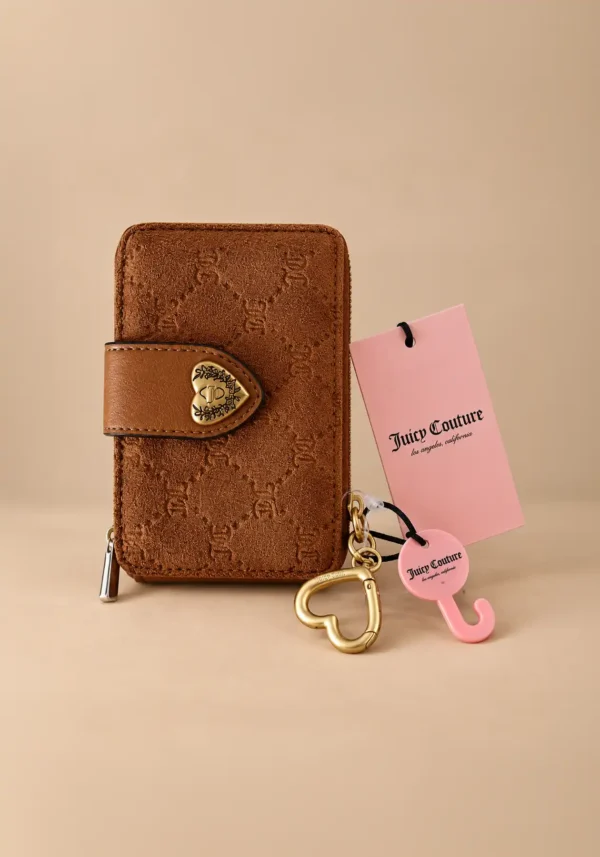 Cartera compacta Juicy Couture con monograma Camel