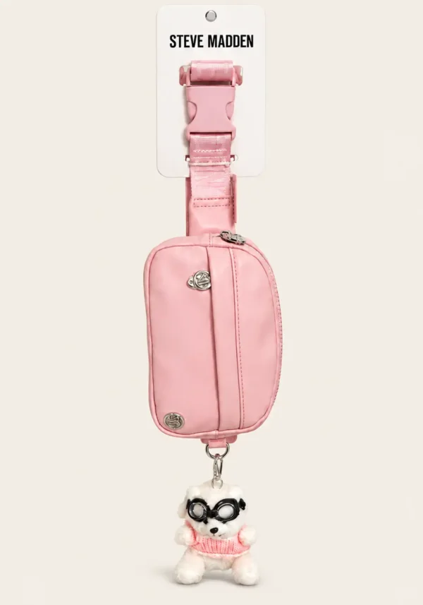 Bolsa Crossbody Steve Madden Rosa con Charm de Peluche